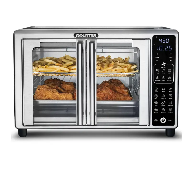 New Gourmia 6 Slice Toaster Oven Air Fryer for Tasty Recipes