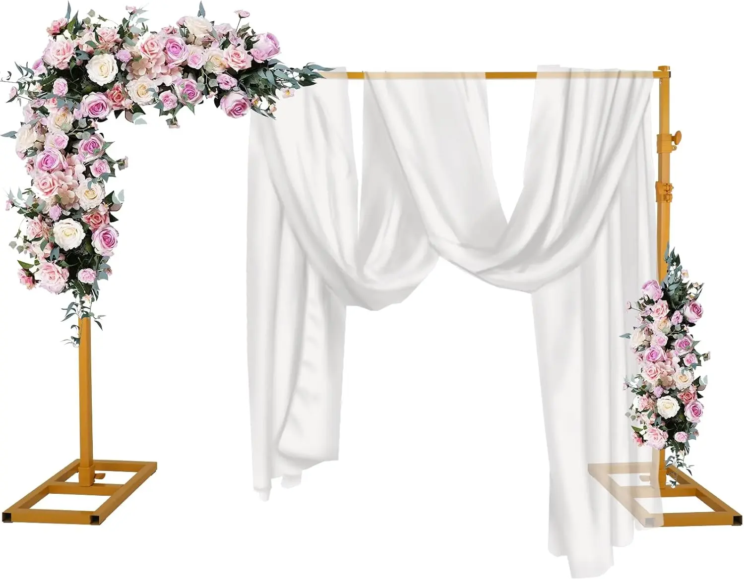 Backdrop Stand, 10x10 FT Heavy Duty Pipe and Drape Stand, Adjustable Gold Backdrop Stand for Wedding, Birthday Party, Photography, Photo Video Studio, Christmas Decoration