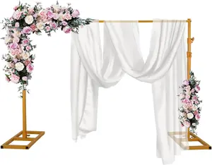 Backdrop Stand, 10x10 FT Heavy Duty Pipe and Drape Stand, Adjustable Gold Backdrop Stand for Wedding, Birthday Party, Photography, Photo Video Studio, Christmas Decoration