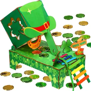 St. Patrick's Day Leprechaun Trap Kit St. Patrick's Day Decorations Wooden DIY Toys Leprechaun Trap Party Supplies for Friends Gifts Classroom Activity Party Supplies
