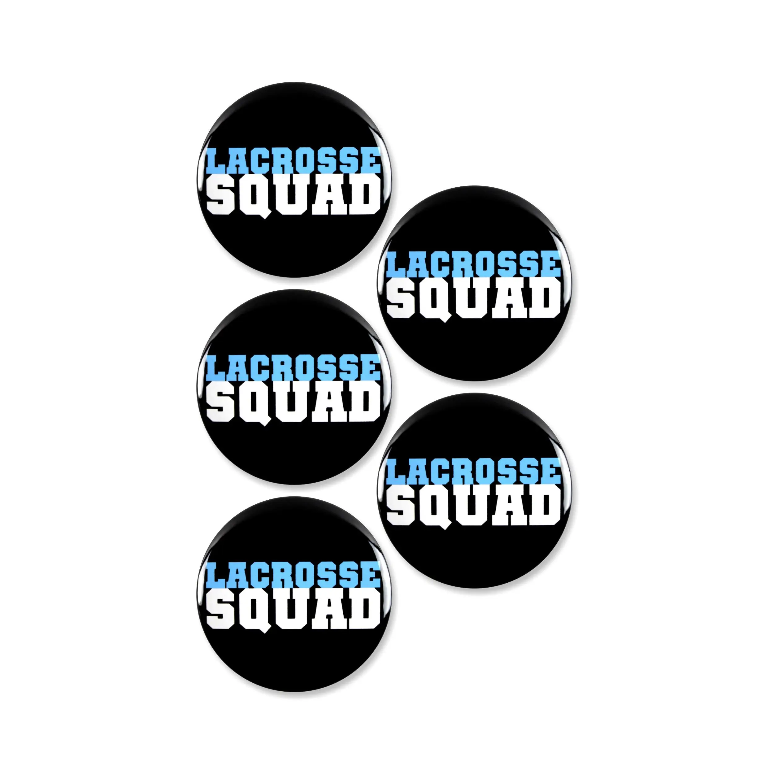 5 Pack - Lacrosse Squad Sports Pinback Buttons - 2.25 Inch
