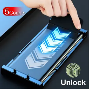 MIAOTIEMO Phone Screen Protector, 5 Counts Full Coverage Phone Screen Protective Film, Phone Accessories Compatible with Samsung Galaxy S24 S23 S22 S21 S20 S10 S9 S8, Durable, Protection, Fingerprint, Ceramic