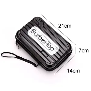 BarberTop Portable Hair Scissors Case Bag - 21cm x 7cm x 14cm Waterproof Shockproof Trimmer Suitcase for Barbers & Makeup Artists