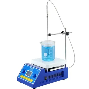 VEVOR Magnetic Stirrer Hot Plate, Max 716F/380C, 0 - 2000 RPM Hot Plate with Magnetic Stirrer, 3000mL Hot Plate Stirrer, Support Stand and Stir Bars Included, 500W Heating Power