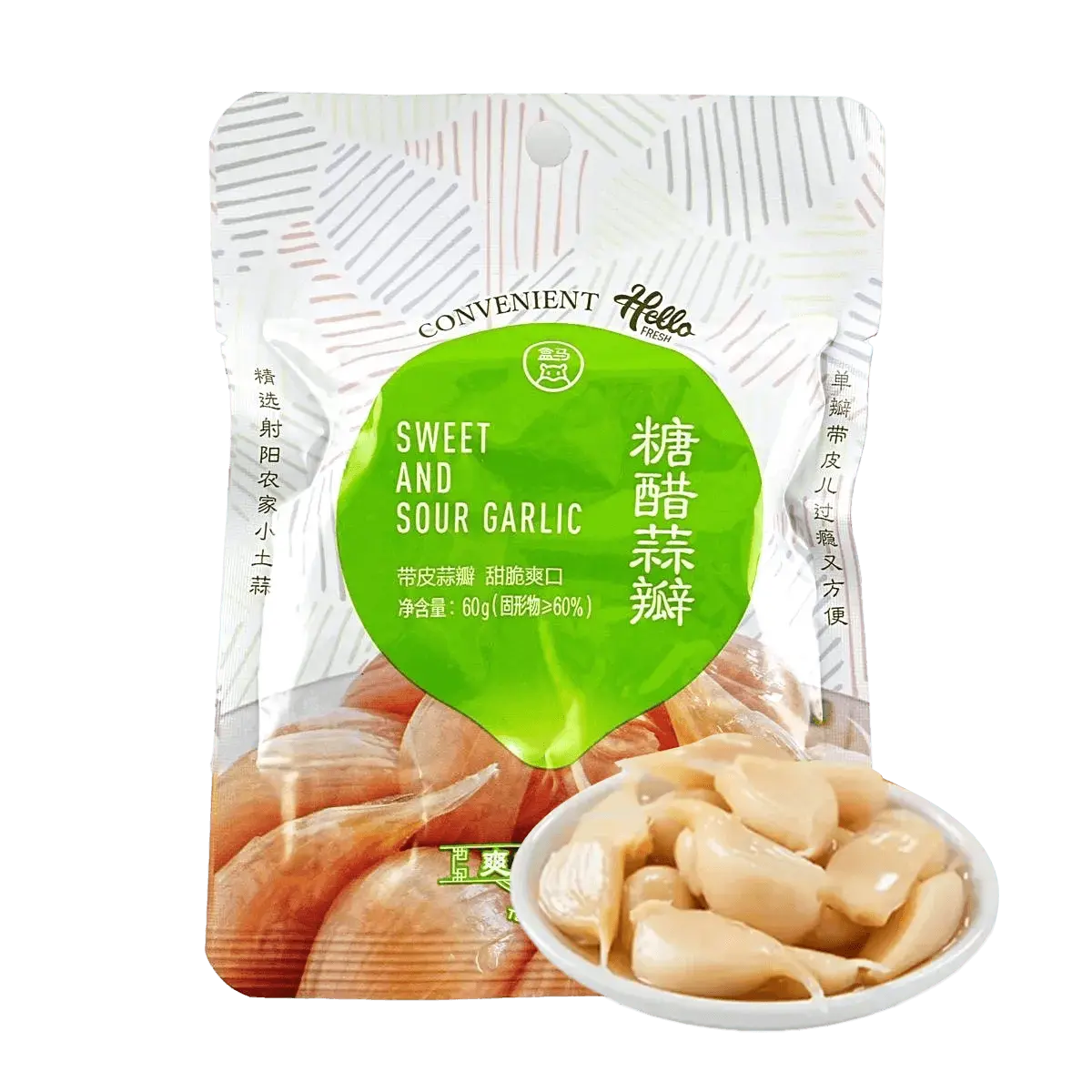 FRESHIPPO Sweet and Sour Garlic Cloves 3 Pack 6.35oz | Flavorful Garlic Snack