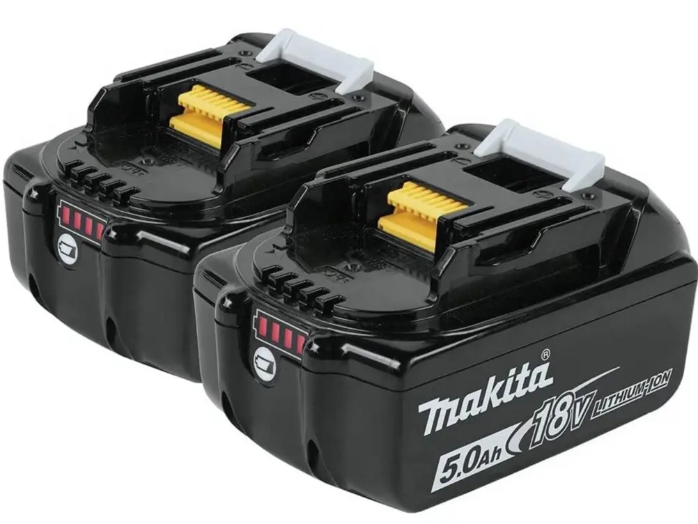 Makita 18V 5Ah LXT BL1850B Lithium-Ion Battery with Fast Charging for Power Tools (2-Pack)