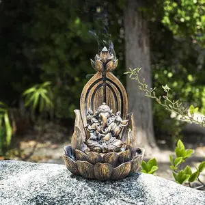 Ganesha on Lotus Backflow Incense Burner