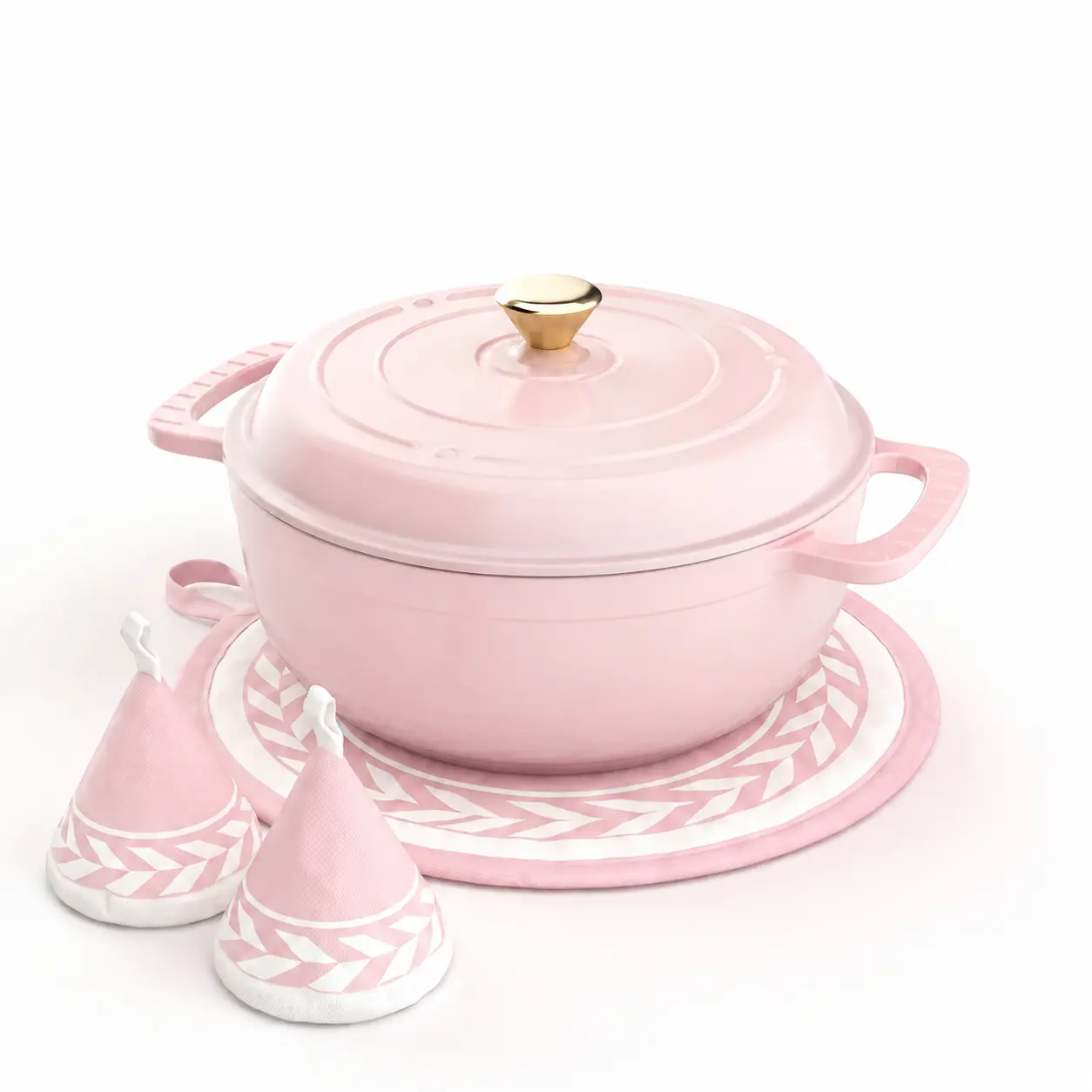 ROVSUN Enameled Cast Iron Round Dutch Oven, 5/6/7.5QT Pot with Lid &Dual Handles with Silicone Gloves,Oven Safe up to 500°F, Heavy-Duty Pre-Seasoned Cookware for Bread Baking, Braising, Stews, Roasting,TikTokShopBlackFriday