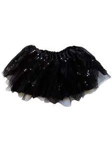 Black Sparkle Running Tutu Skirt Costume for Girls, Women, Plus