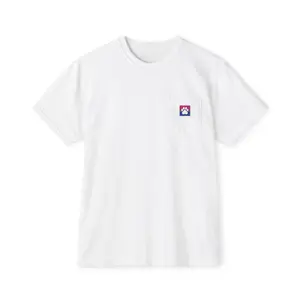 Bi flag W/ Furry Symbol | Unisex Pocket T-Shirt with QR Code, Perfect for Casual Outings, Pet Lovers Gift, Everyday Wear, Unique Fashion Statement