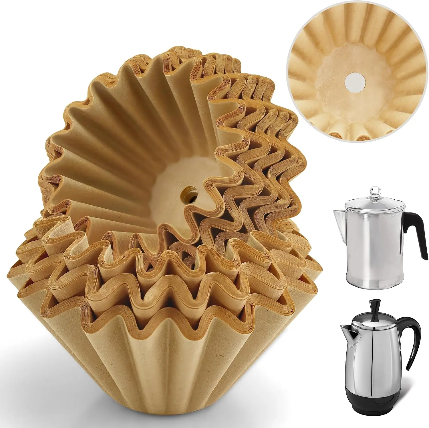 Percolator Coffee Filters Compatible with Farberware Coffee Percolator, 150 Pcs Disposable Perforated Filters for Farberware FCP240 Yosemite Coletti Bozeman 6/9 Cup Elite Gourmet 6 Cup
