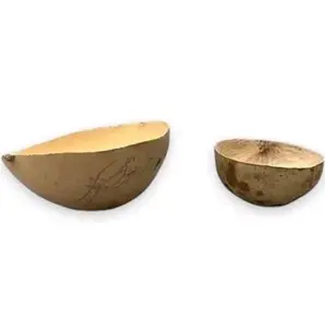 Set of 2 Natural Calabash Jicaras - Handcrafted, Unique Sizes and Colors Santeria Religious Decor Ornaments Decorative