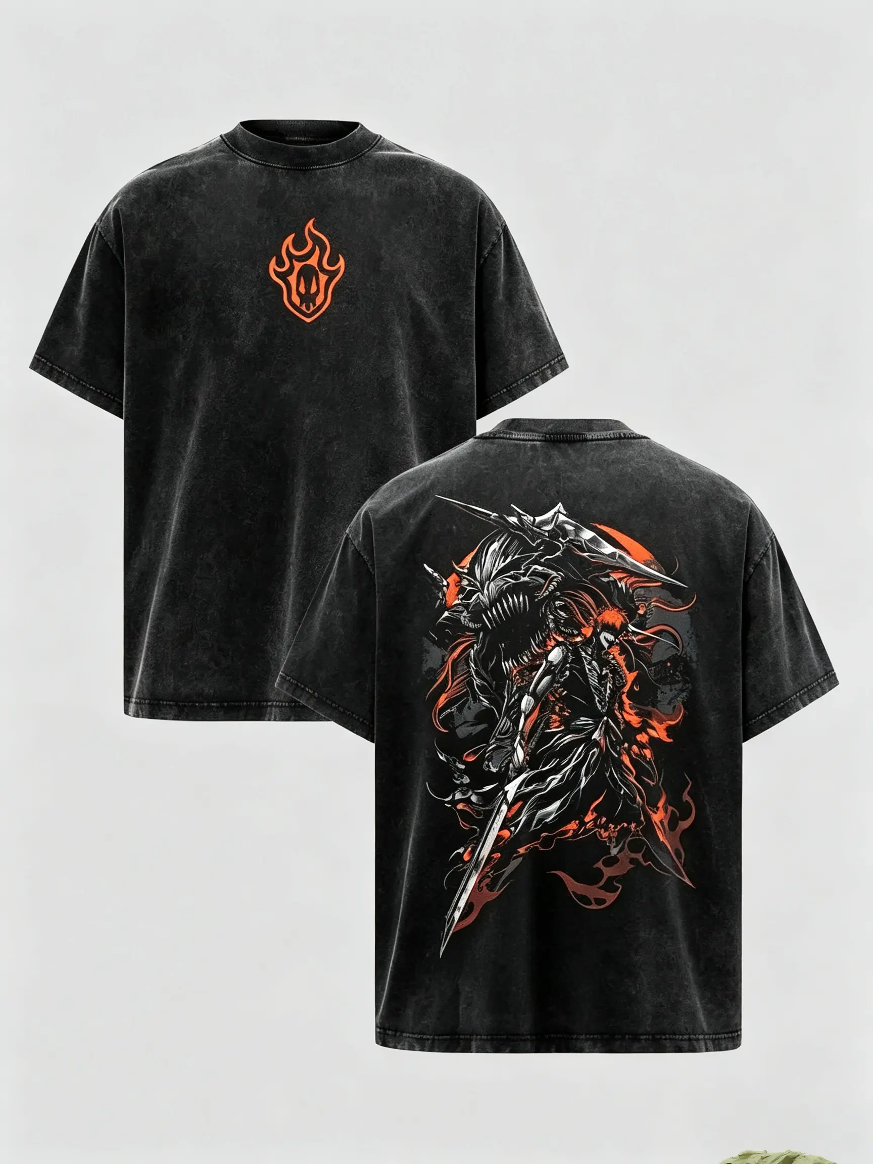 Ichigo Vintage Washed Oversized T-Shirt – Bleach Anime Streetwear Graphic Tee, Anime Streetwear Apparel, Soft Cotton Casual Unisex Top, Gift for Bleach Fans