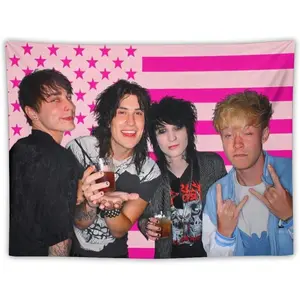 Sam Celebrity Birthday and Decorations Colby Stuff Jake Webber And Johnny Johnnie Gilbert Merch Pink Flag Funny Wall Tapestry Hanging for Bedroom Aesthetic Decorative