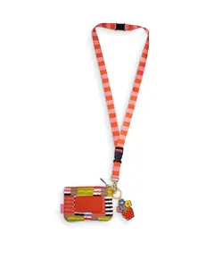 Zip ID Lanyard - Black Stripe