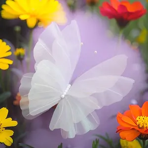 Giant 50cm Silk Flower Butterfly Decoration, Decorative Ornaments, Artificial Butterfly Decor for Wedding Party Home Christmas Ornament, Hanging Flowers