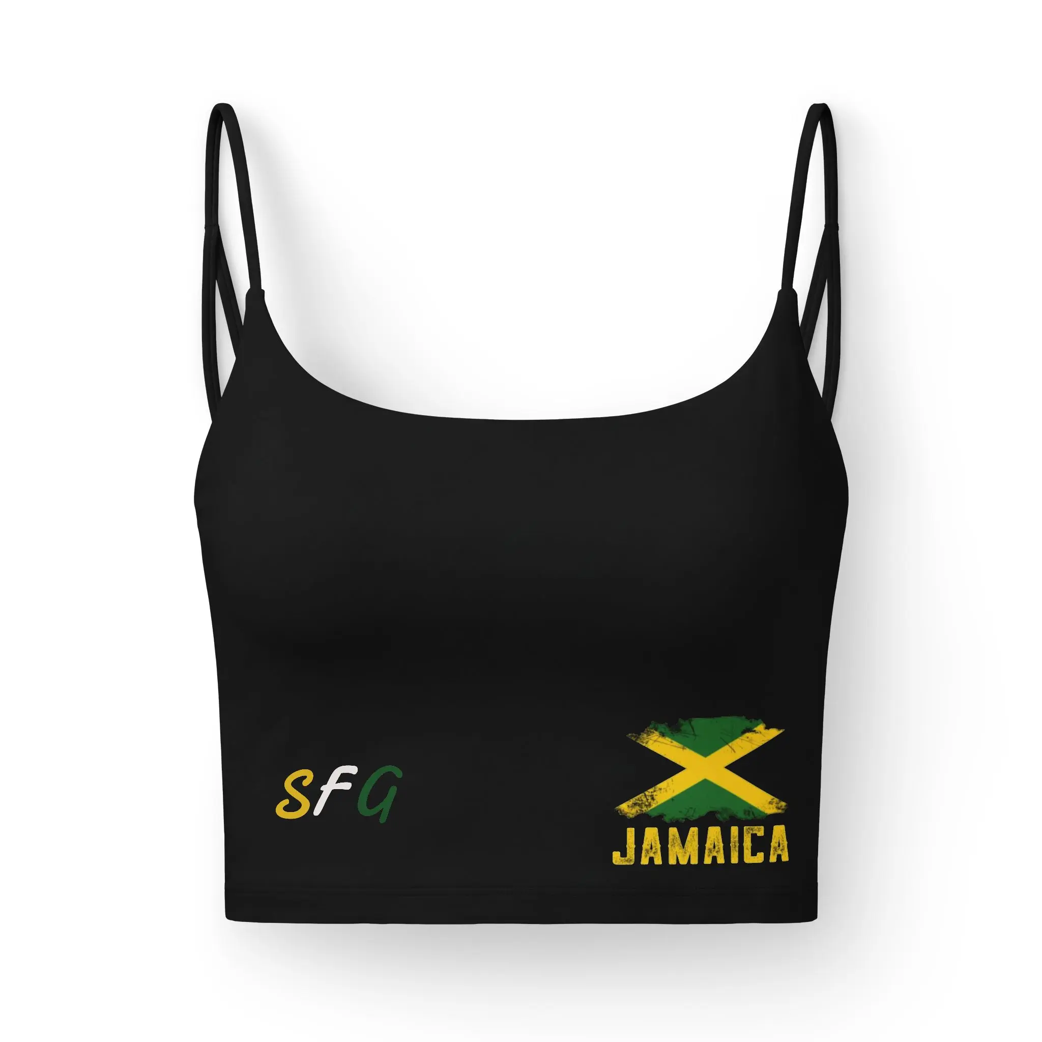 Jamaica flag sun logo Strive 4 Greatness Bra