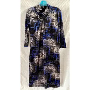 FRANK LYMAN Velvet Multi-Print Dress - 183868 Size 2 NEW!!!
