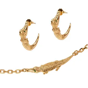 Zapata Eye Croc Earrings & Baby Croc Necklace Bundle