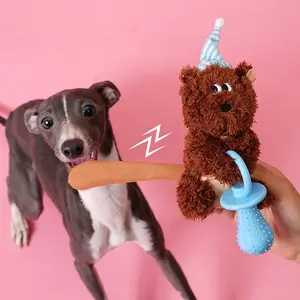 ZEZE Baby Squirrel Chew Toy - Soft Plush Squirrel Shape for Teething & Play - Durable Chew/Bone Toy for Infants