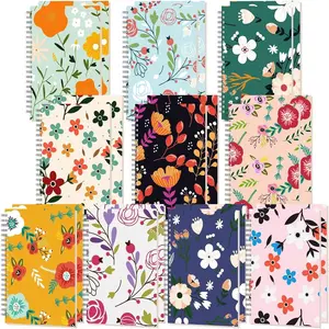 20 count Cute Floral Spiral Notebooks A5 Lined Aesthetic Journal for Women 8.3 x 5.9 in Flower 8mm College Ruled -wire Binding Hardcover Notebook Christmas Gifts Office Supplies 160 Pages
