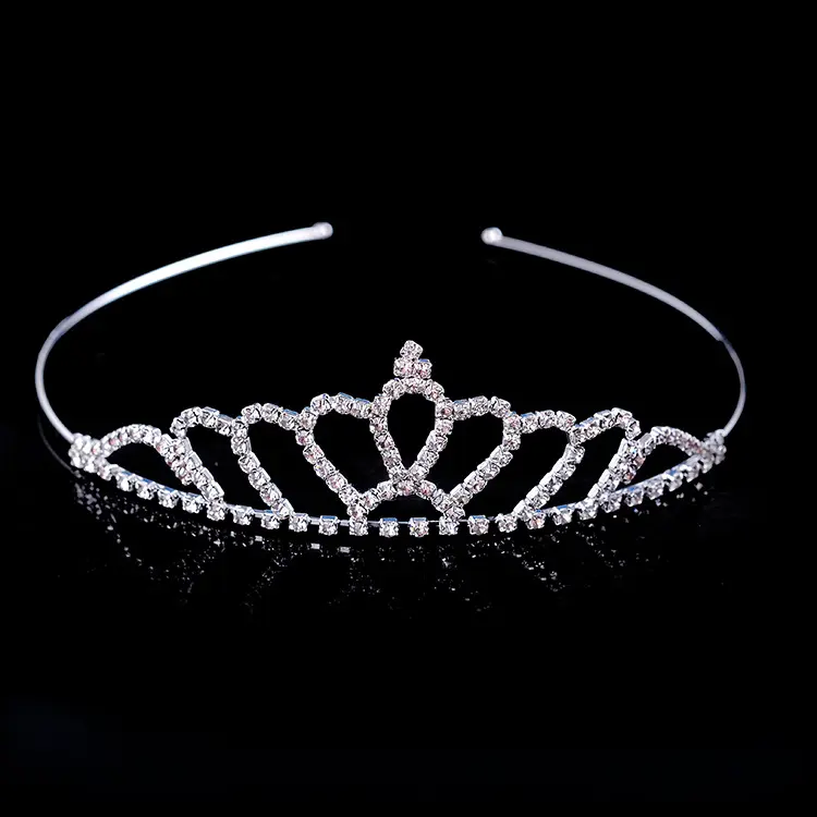 3-14Y Flower Girl Rhinestone Crown 2 Piece Set 2 Styles Heart Shape Tiara Children Headwear Kids Fashion Hair Accessory Headpieces PS20