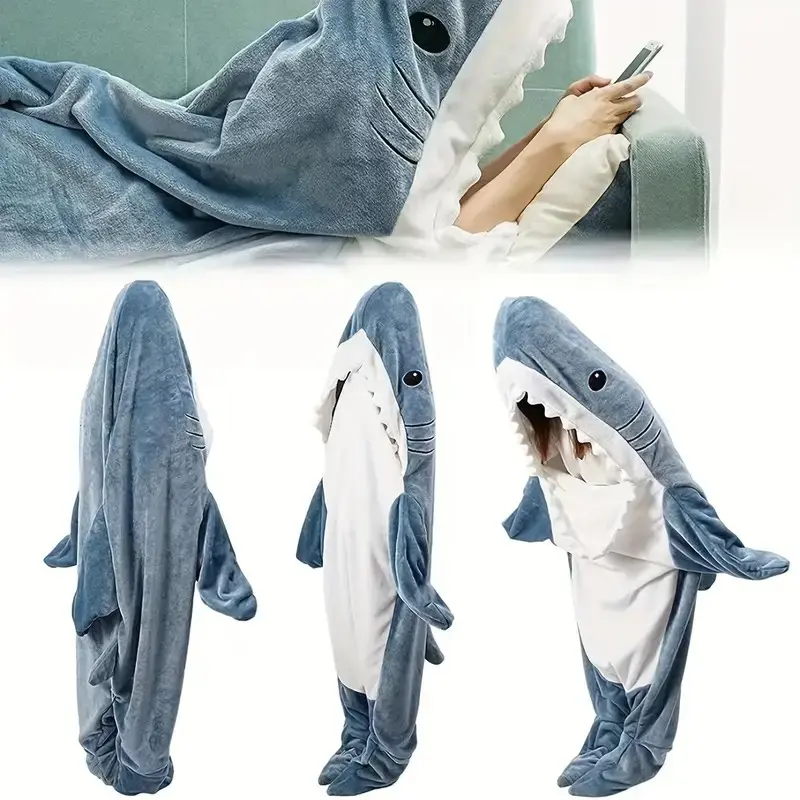 Ultra Soft Flannel Shark Blanket, Comfortable and Cozy, Soft Fluffy Blanket, Soft Warming Blanket, Cozy Warm Blanket, Cozy Blanket Throw, Blanket Gifts, Perfect Gift for Friends, Suitable for All Ages, Ideal Present