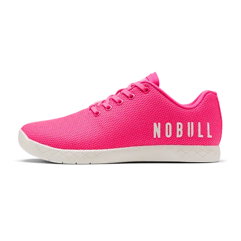 NOBULL Women's Outwork Shoe in Neon Pink Classic White - OG Strength Training Shoe, Durable Gym Trainer, Lifting Sneaker