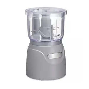 3-Cup Stack and Press Food Chopper - Gray,perfect size for everyday use with 3 cup bowl,easily chop, puree & emulsify with stainless steel blades,easy to clean