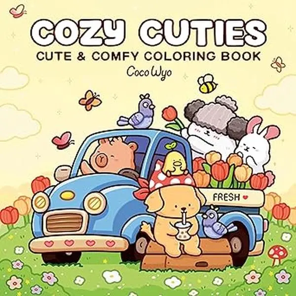 Cozy Cuties: Coloring Book for Adults and Kids (Cozy Spaces Coloring)