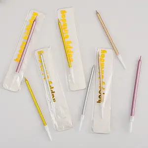 Elegant Metallic Birthday Candles Set - 24 Pcs  with 3 Classic Sizes 4.7" & 1 Tall 5.2" for Stunning Cake Displays in Gold Silver Rose Gold & Champagne Gold