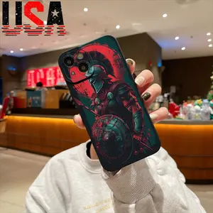Spartan Warrior Artistic Case for iPhone 11/12/13/14/15/16 Pro Max Plus TPU Anti-Shock Protective Cover Sports Red