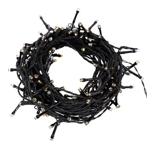 54 ft LED 150-Light Solar String Light Dimmable Warm White with Rechargeable Battery & Solar Panel for Outdoor Use