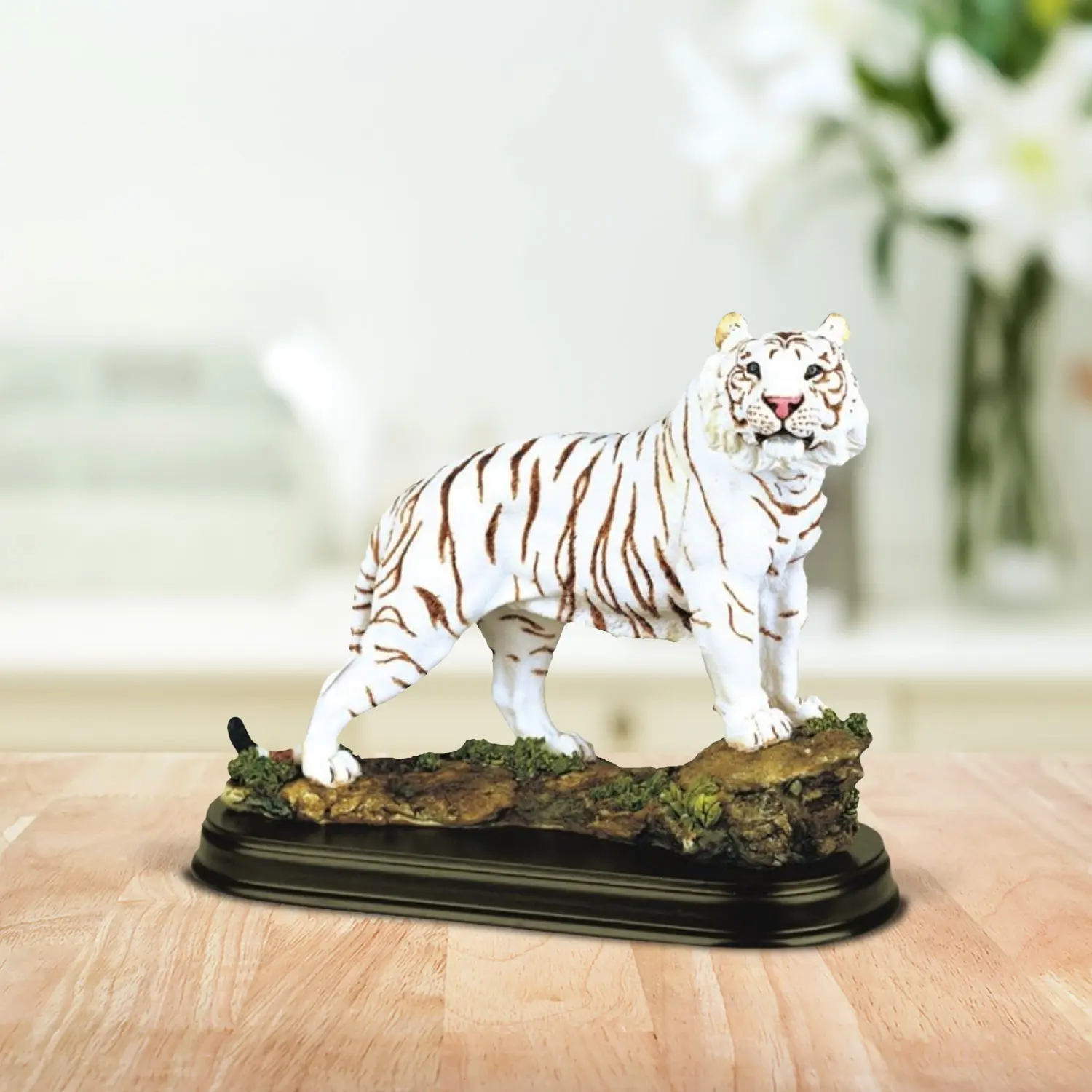 6"H White Tiger Standing on Rock Wild Animal Figurine 6"H White Tiger Standing on Rock Wild Animal Figurine