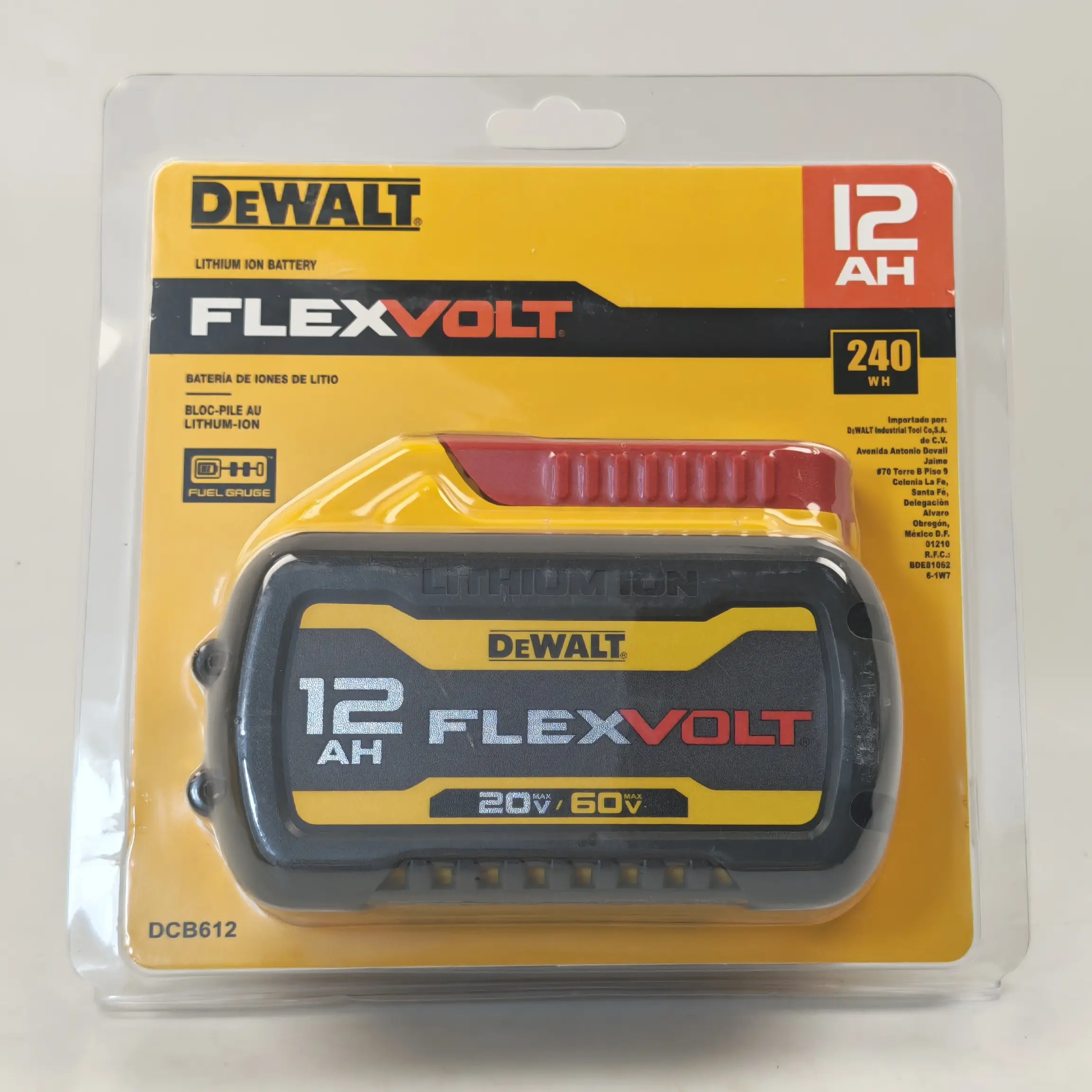DEWALT FLEXVOLT DCB612 Lithium-Ion Battery - 12.0Ah, 240Wh,  , 20V MAX/60V MAX Compatibility, Long Runtime, Fuel Gauge for Cordless Power Tools switch auto