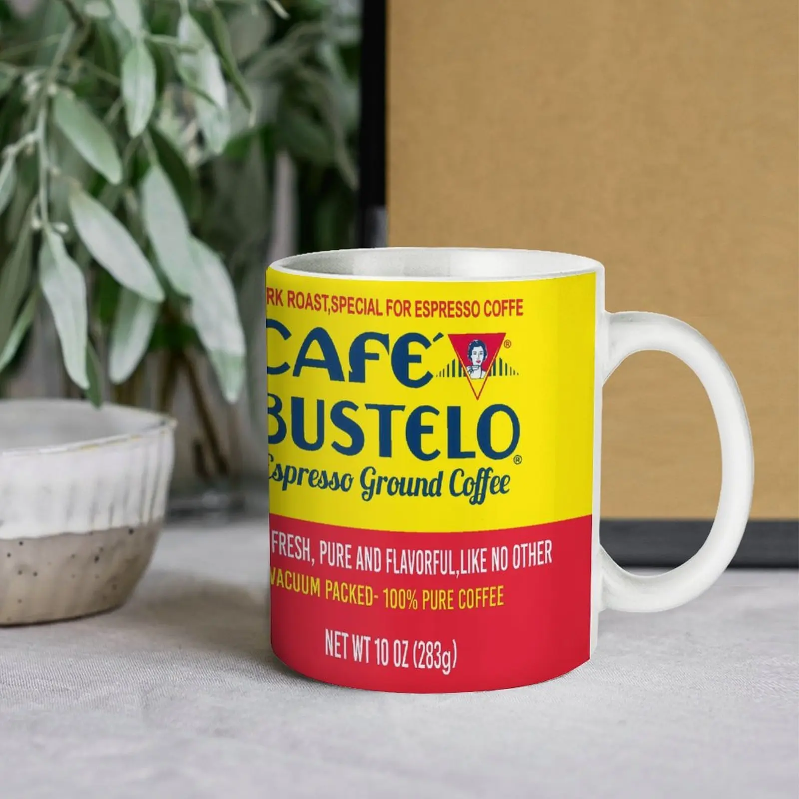 Café Bustelo Latin Ceramic Coffee Mug - Drinkware for Brazil & Colombia Themed Use, Washable Funny Latino Novelty Gift, Drink