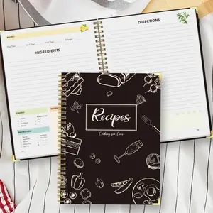 Spiral Bound Recipe Book, Simple Style Kitchen Baking Notebook, Family Gathering Record Journal, Gift Idea, Spiral Bound Notepad, Planner Notebook