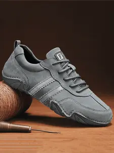 Men's Handmade Low Top Casual Walking Shoes, Fashionable Soft Comfortable Skin-Friendly Lining, Anti-Slip Wear-Resistant Sole, All Seasons