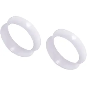 Clear Ultra Thin Double Flared Silicone Saddle Tunnels