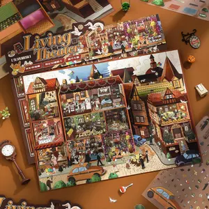 Vintage Living Theater Stickers 3D Sticker Scene Collection for Stress Relief, DIY Cute Stickers Gift for Birthday Christmas Halloween