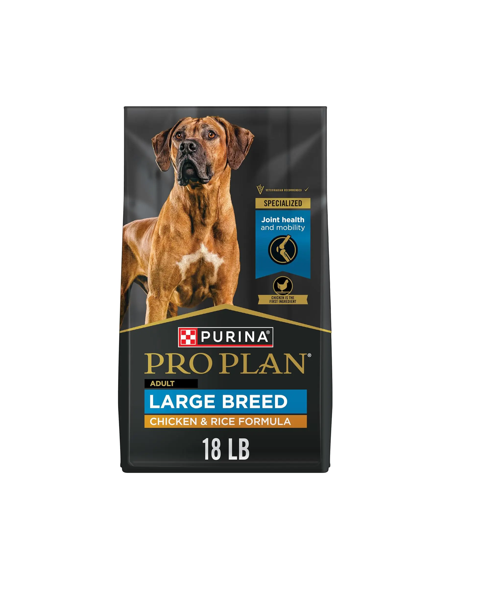 Purina Pro Plan High Protein, Digestive Health Large Breed Dog Food Dry, Chicken and Rice Formula - 18 lb. Bag