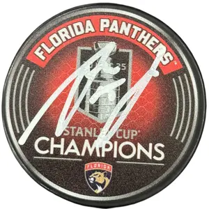 Anton Lundell Autographed Florida Panthers (2025 Stanley Cup Champs) Hockey Puck - JSA