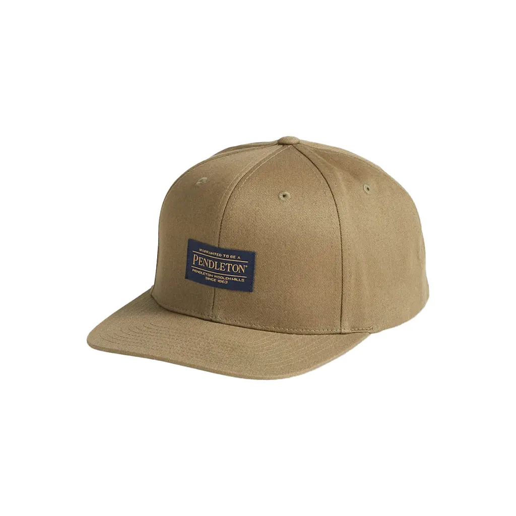 Pendleton Unisex Adjustable Cotton Logo Flat-Brim Classic Ball Cap - Snap Closure, Casual Fashion Clothes Accessory, Loden Basic Flat-Brim Hat