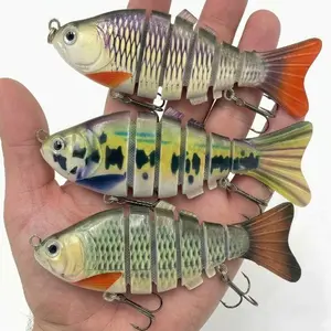 Lifelike Fishing Lures for Bass, Trout, Walleye, Predator Fish - Realistic Multi Jointed Fish Popper Swimbaits - Spinnerbaits Lure Fishing Tackle Kits - Freshwater and Saltwater Crankbaits - 3 Pack