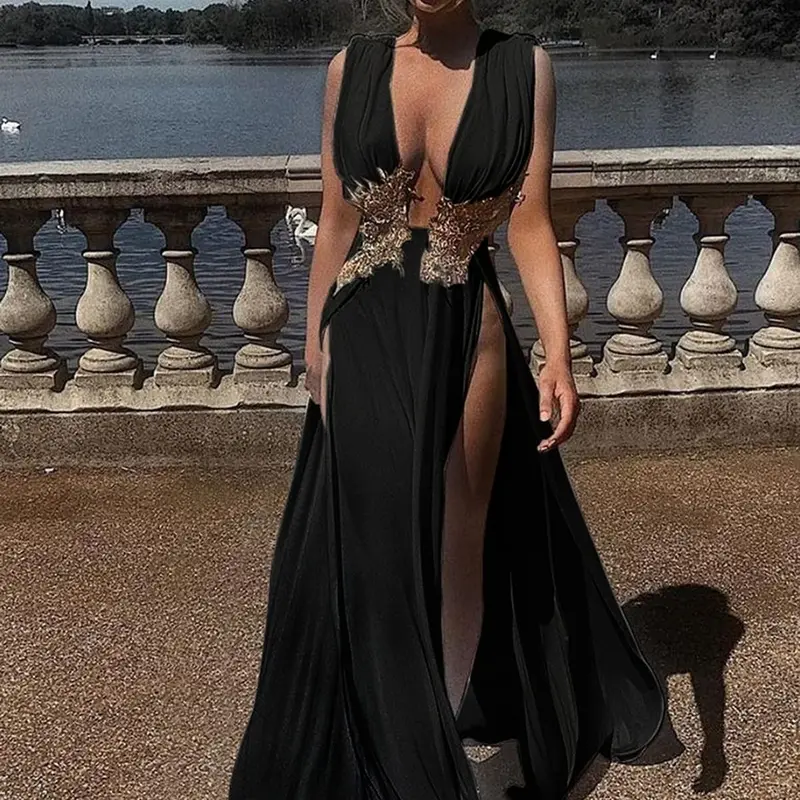 black halter neck prom dress - TikTok Shop