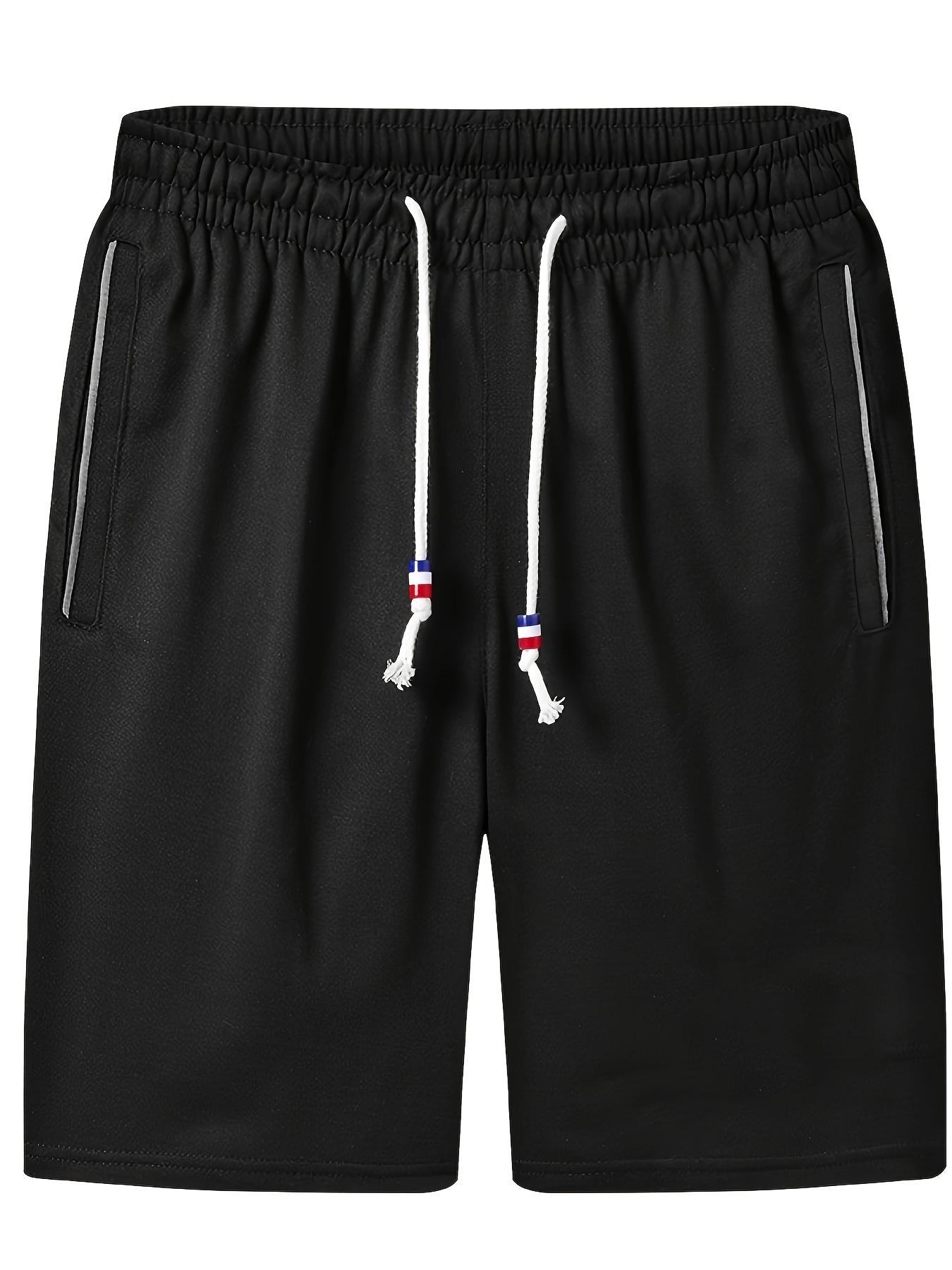 Men’s solid-color drawstring shorts, 3-pack — athletic joggers for outdoor running and casual travel pants