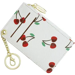 Small Wallets for Women Slim Leather Card Case Holder Wallet Coin Change Purse with Keychain