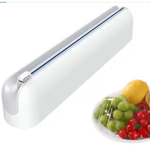 Aluminum Foil & Plastic Wrap Dispenser with Cutter - Easy One-Hand Operation, Space-Saving Kitchen Organizer for Worktops & Cabinets, Magnetic Cling Film Dispenser - Fits 12" Rolls