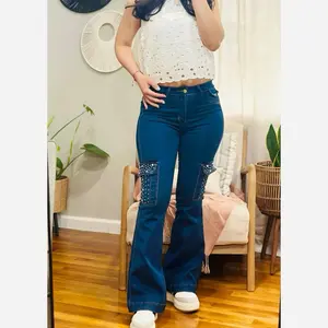 Luca Jeans women Colombian Cargo Tela Power Stretch Azul Claro Ochentero Bota Campana Sizes 6-16