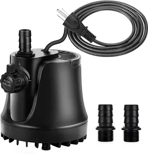 AQQA 265-800 GPH Submersible Aquarium Water Pump with Adjustable Switch, Water Removal and Drainage Sump Cleaning Pump with 2 Nozzles for Pond, Fish Tanks, Hydroponics, Backyard (60W 800GPH)